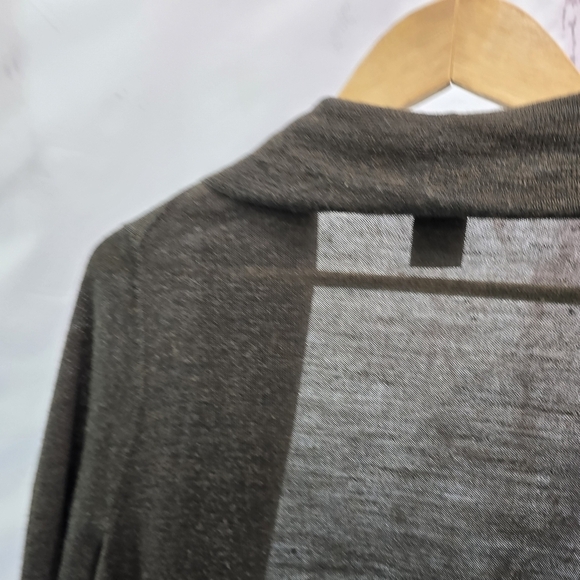 Eddie Bauer Cardigan Womens Large Brown Merino Wool Lightweight Sweater Topper - Picture 6 of 10